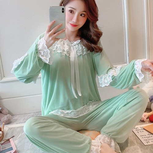 Damen pyjama set spitze mesh - spitze,