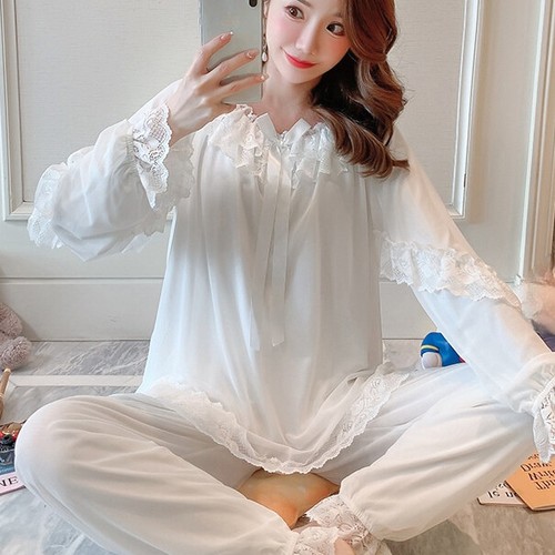Damen pyjama set spitze - pyjama,